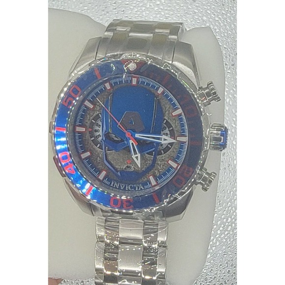 Invicta Men's Captain America 50mm Blue Dial Quartz Watch‎ - Picture 2 of 7